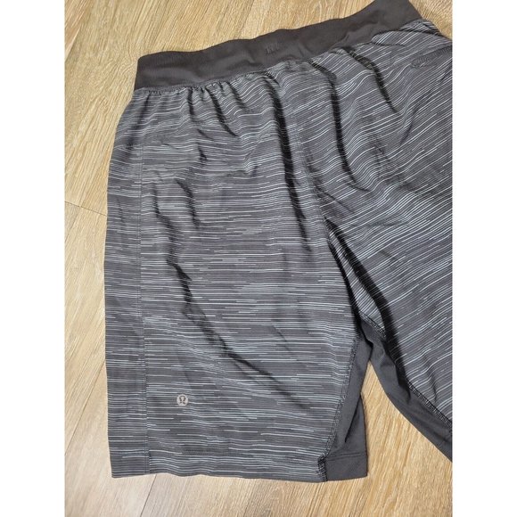 Lululemon Men M Gray Athletic THE T.H.E Short Pockets Run Gym Elastic Waist - Picture 6 of 8